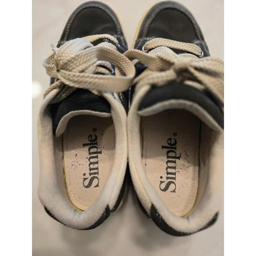 Simple OS Suede Shoes Mens Sz 7  Dark Gray Canvas Low Top Sneakers Casual Skater